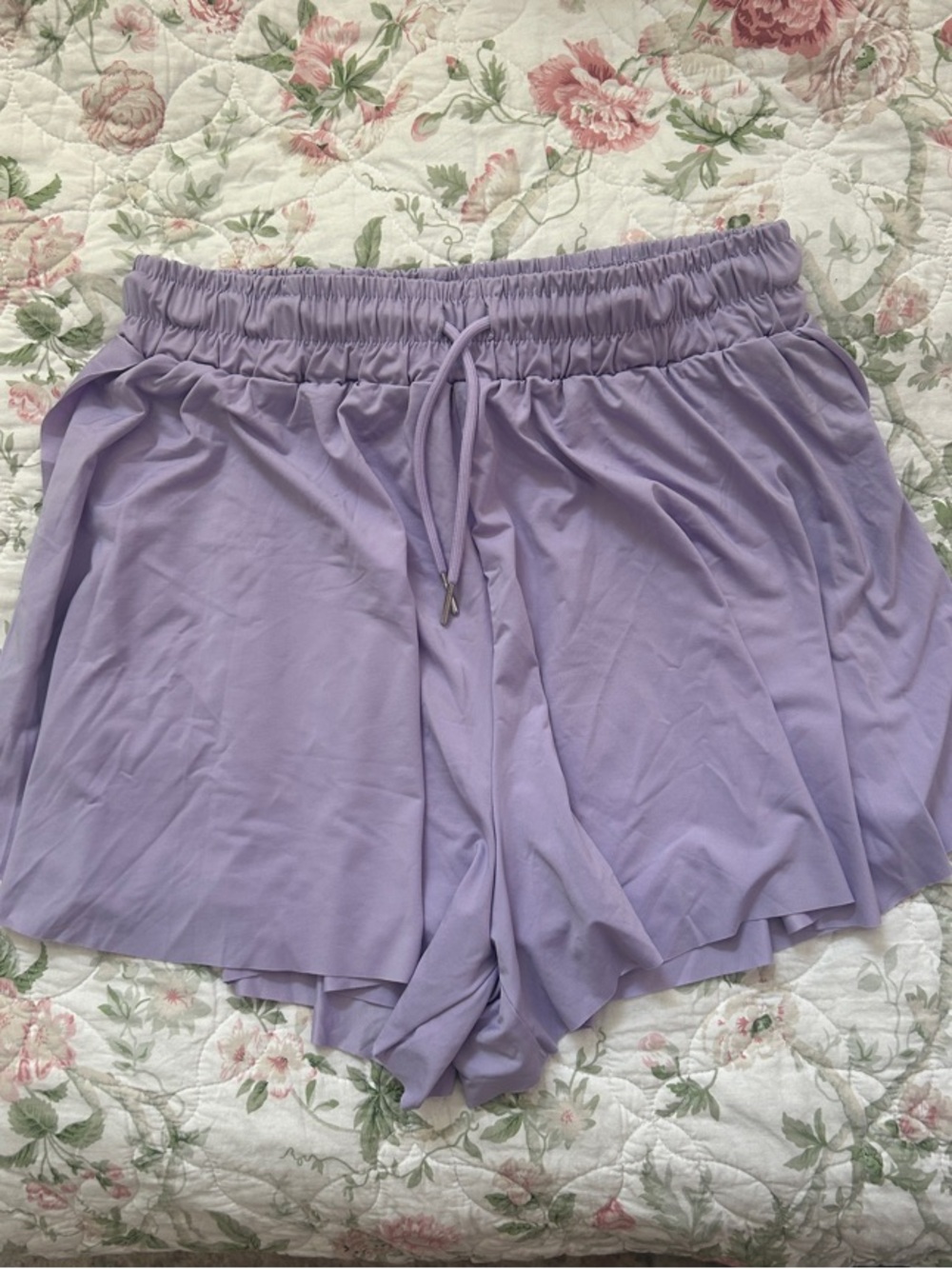 Love Tree Lilac Drawstring Waist Flow Shorts